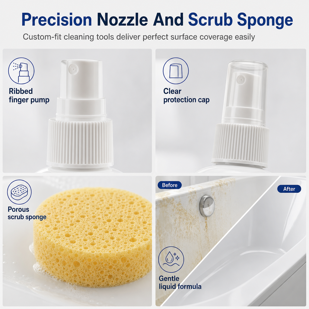 Bathtub Yellowing Remover and Ceramic Cleaner with Sponge