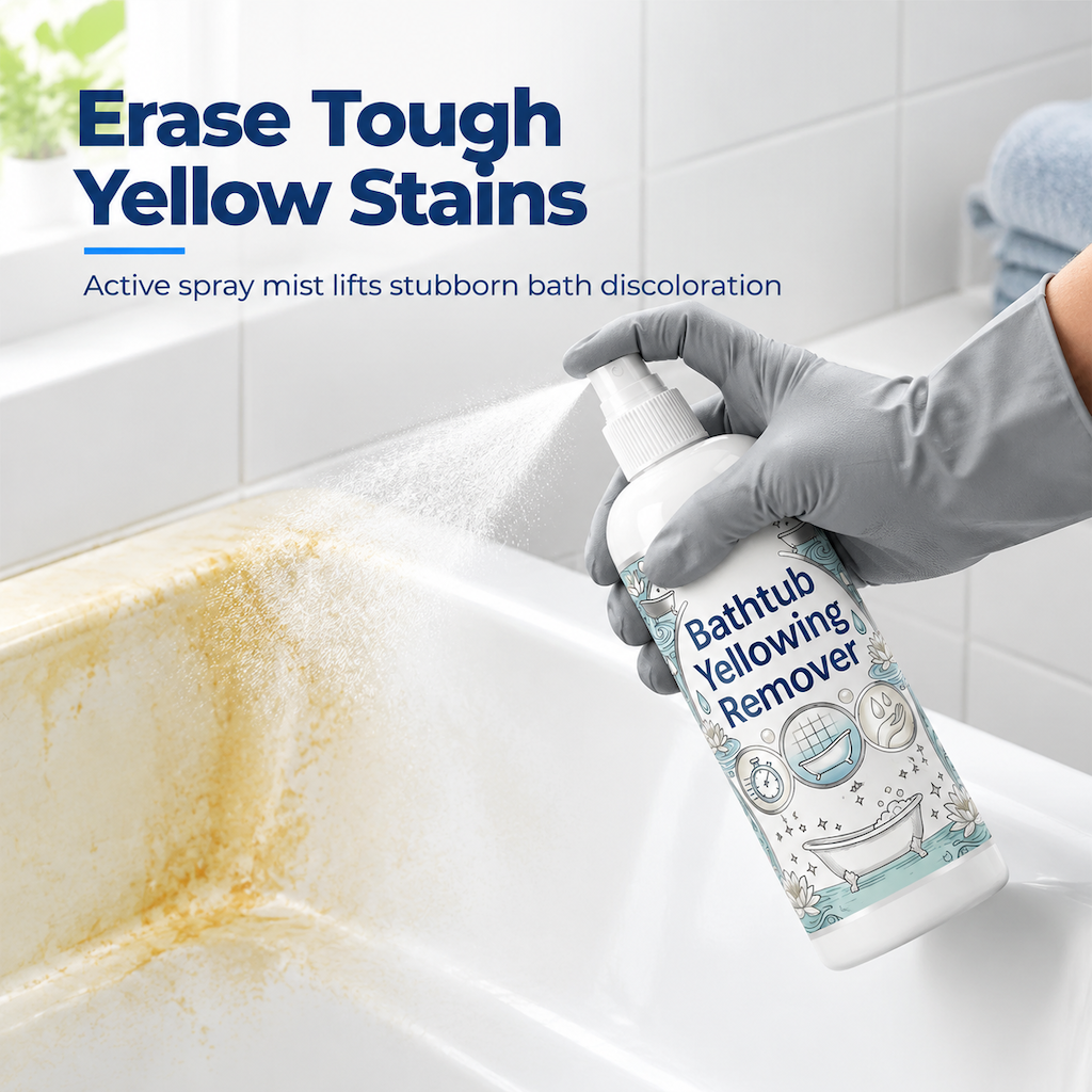 Bathtub Yellowing Remover and Ceramic Cleaner with Sponge
