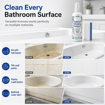 Bathtub Yellowing Remover and Ceramic Cleaner with Sponge