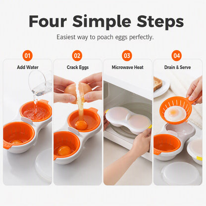 Innovative Microwave Double Egg Poacher with Lid