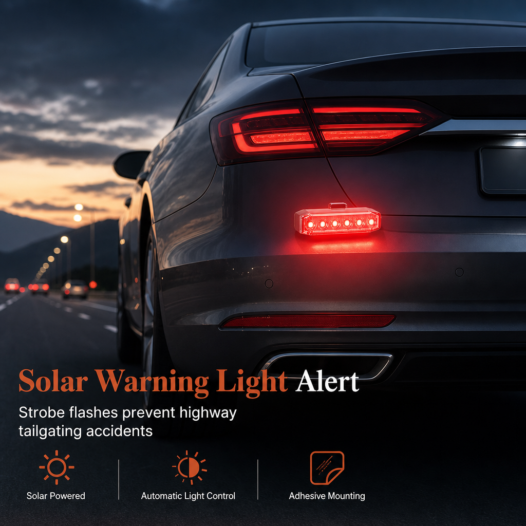 Universal Solar LED Warning Light for Cars and Motorcycles