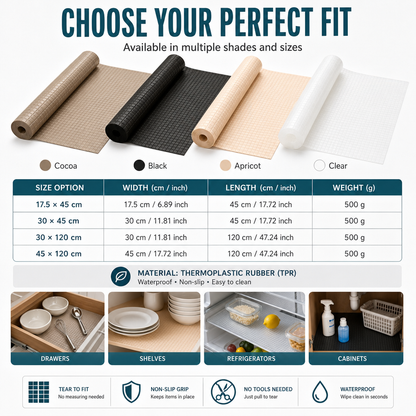 Easy Tear Non Slip Drawer Liner No Measurement Required Tear to Fit Mat for Desks and Shelves