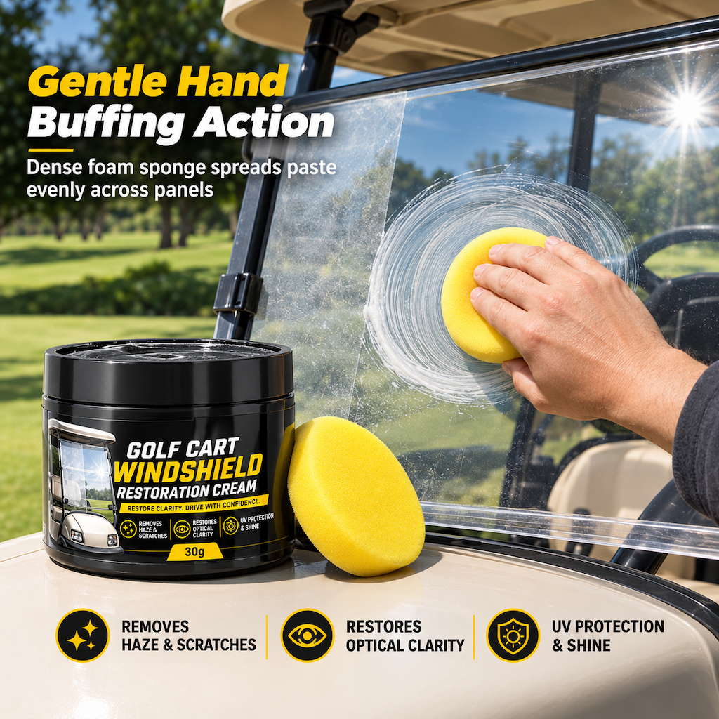 Golf Cart Windshield Scratch Repair Paste with Sponge