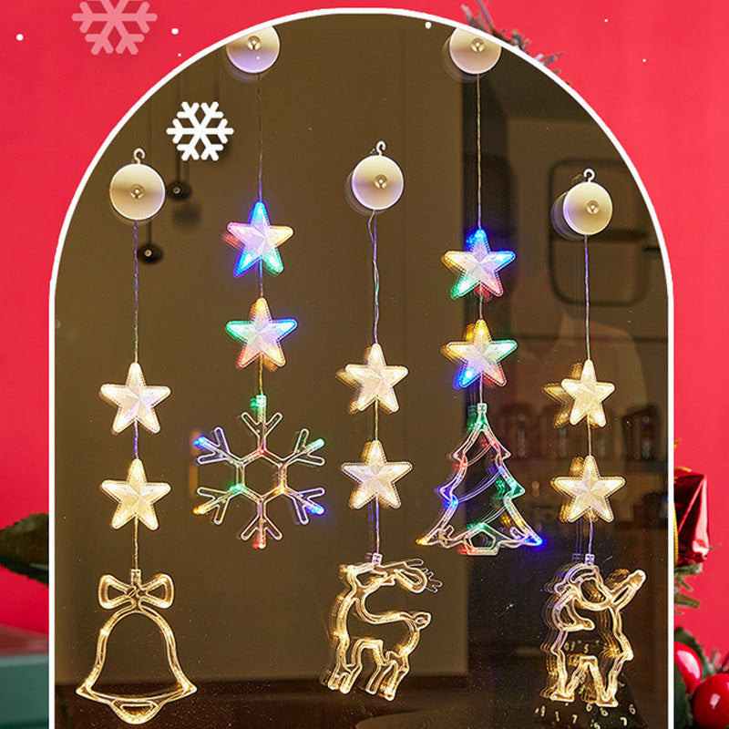 🎄❄️ DIY Christmas Snowflake Suction Cup LED Lights ✨ | Battery Operated, Warm & Multi-Colour, Window Suction Lights, Christmas Home & Party Decor