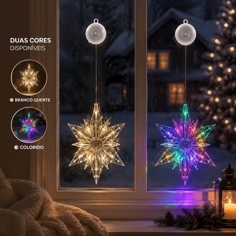 🎄❄️ DIY Christmas Snowflake Suction Cup LED Lights ✨ | Battery Operated, Warm & Multi-Colour, Window Suction Lights, Christmas Home & Party Decor