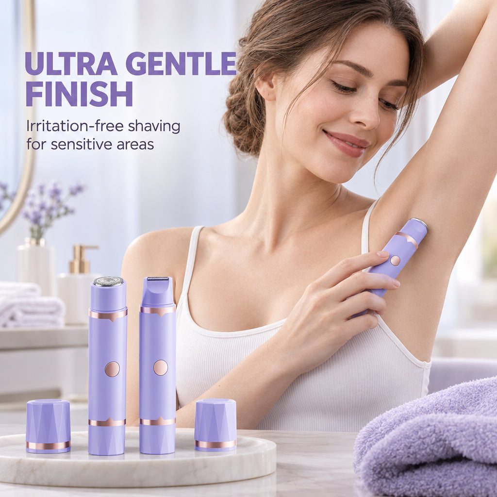 Portable Electric Hair Remover for Women Dual Head Body Shaver and Bikini Hair Trimmer