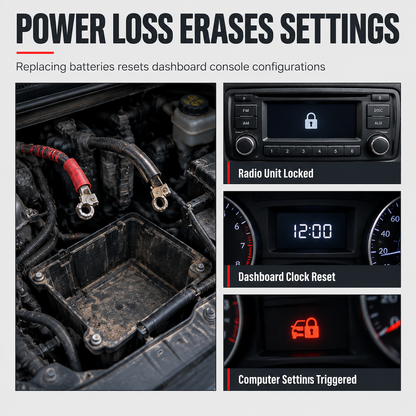 Car OBD Battery Replacement Tool and Computer Memory Saver with Digital Display Leakage Detector