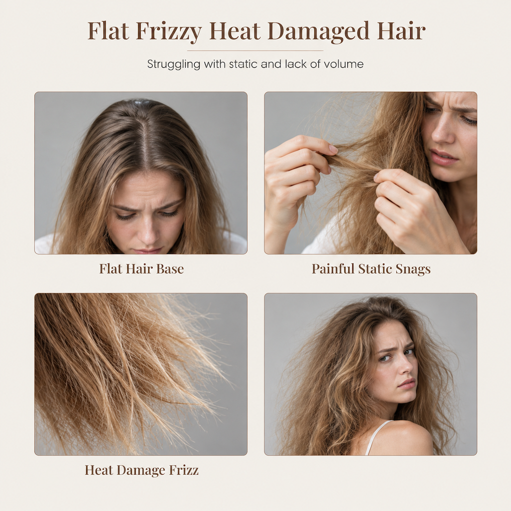 Boar Bristle Round Hair Brush for Blow Drying and Styling Curly or Straight Hair