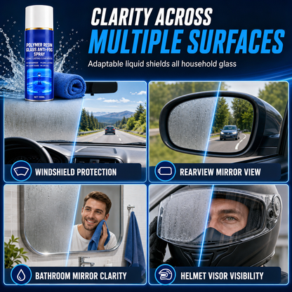 Long Lasting Car Glass Anti Fog Spray 100ml with Towel Set for Car Windows and Rearview Mirrors