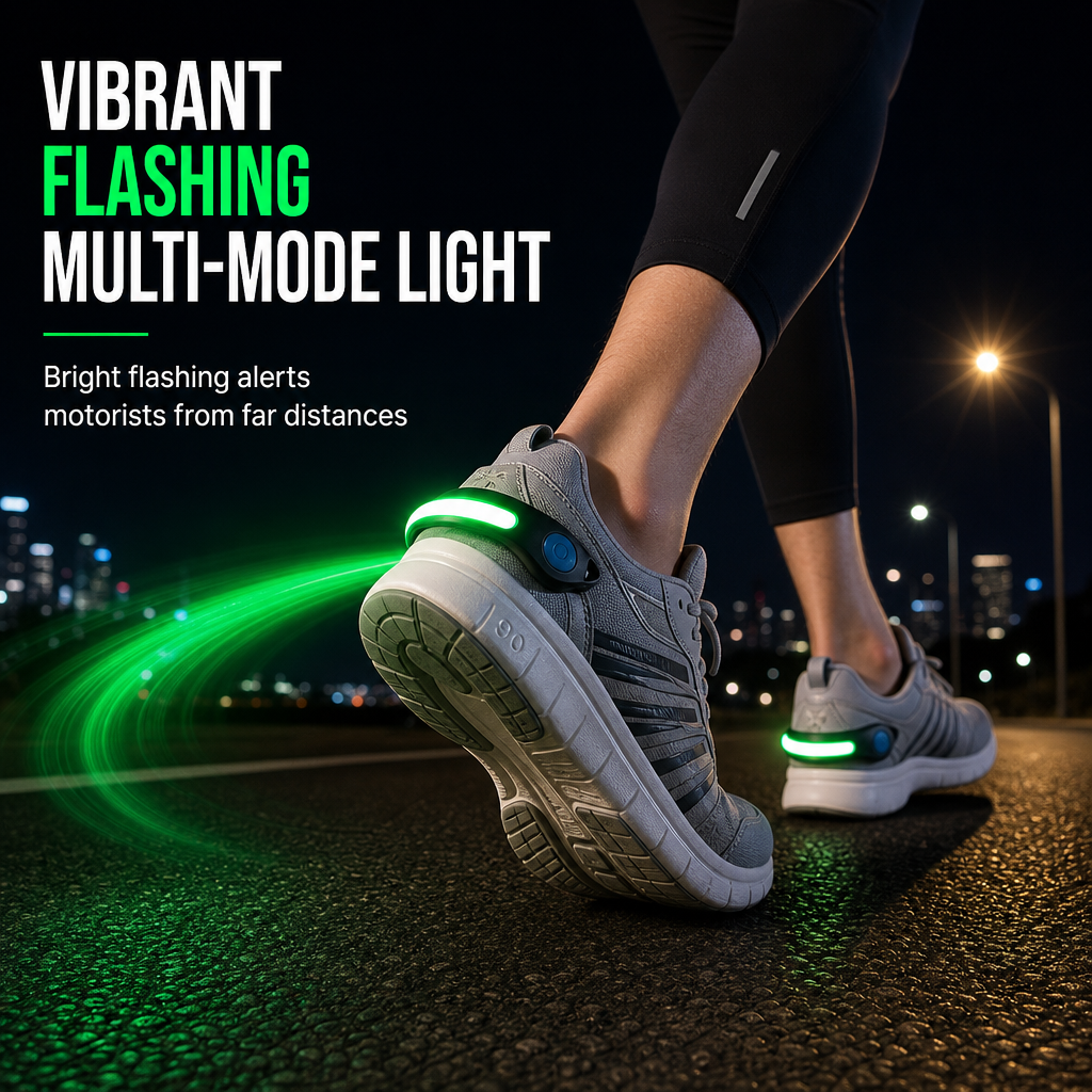 📢📢50% OFF !! ⏰LED Glowing Shoe Clip Light Flashing Safety Warning Light for Night Running and Cycling