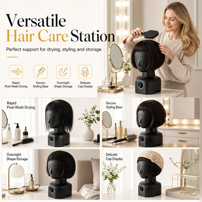Mannequin Head Wig Dryer Stand with Hair Dryer Holder