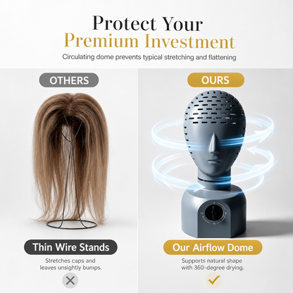 Mannequin Head Wig Dryer Stand with Hair Dryer Holder
