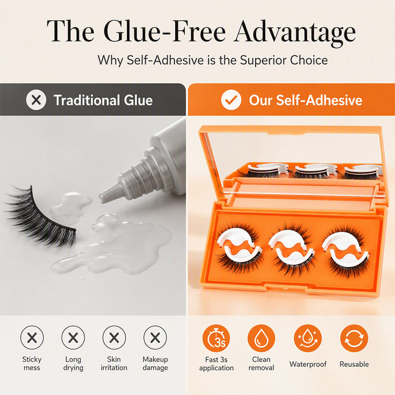 ⏳Limited Time 50% OFF✨Self-Adhesive Natural Look False Eyelashes, No Glue Needed👁️