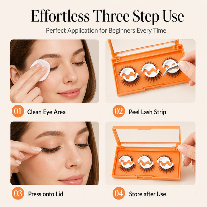 ⏳Limited Time 50% OFF✨Self-Adhesive Natural Look False Eyelashes, No Glue Needed👁️
