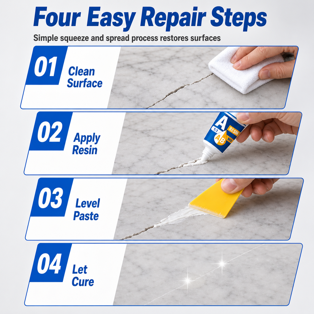 Marble and Granite Repair Resin Paste for Tiles and Stone Surfaces