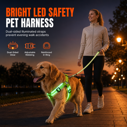 Adjustable LED Dog Harness Luminous Flashing Pet Chest Strap