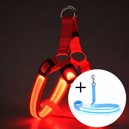 Adjustable LED Dog Harness Luminous Flashing Pet Chest Strap