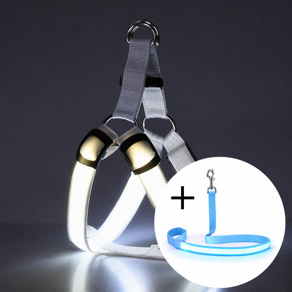 Adjustable LED Dog Harness Luminous Flashing Pet Chest Strap