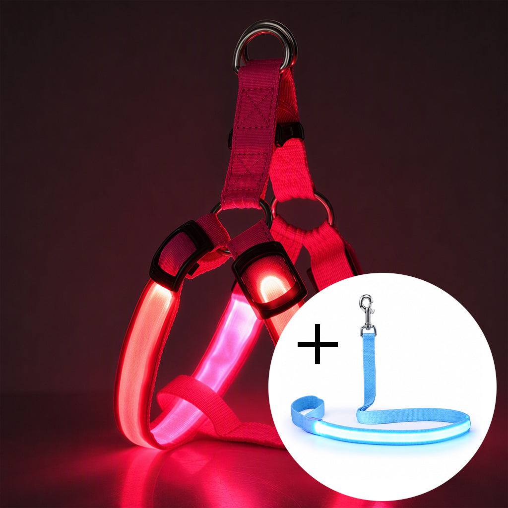 Adjustable LED Dog Harness Luminous Flashing Pet Chest Strap