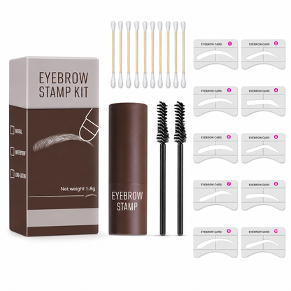 Eyebrow Stamp and Headband Stencil Set with Hairline Powder and Brushes