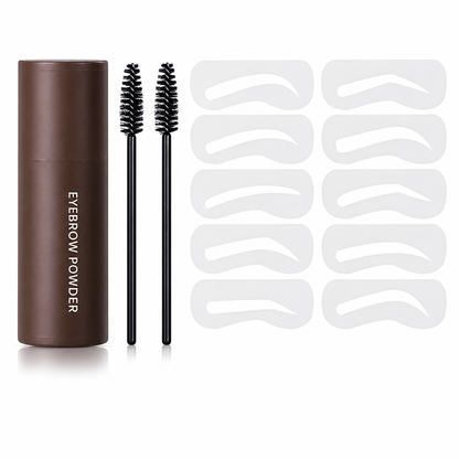 Eyebrow Stamp and Headband Stencil Set with Hairline Powder and Brushes