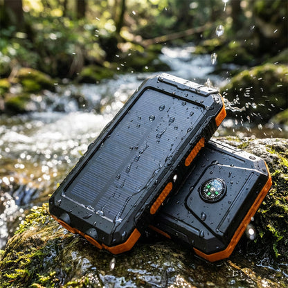 Solar Power Bank with LED Flashlight