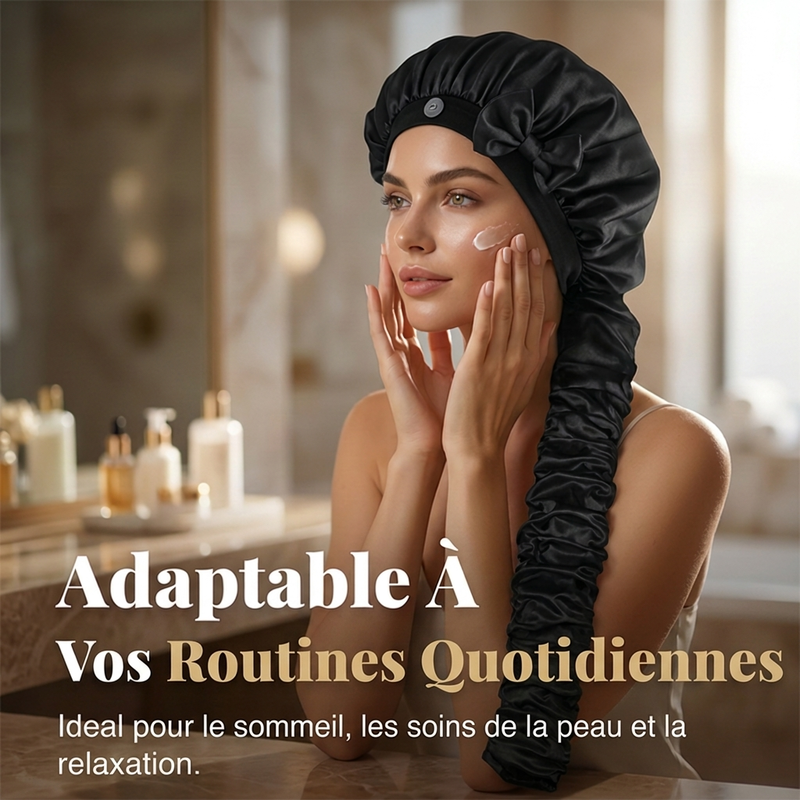🌙 50% OFF! ✨ Extra-Long Satin Sleep Bonnet – Ultra-Smooth Satin Sleep Surface, Extra-Long Roomy Bonnet Design, Adjustable Tie Loop Closure & Natural Heatless Overnight Curls – 4 Colors 💤