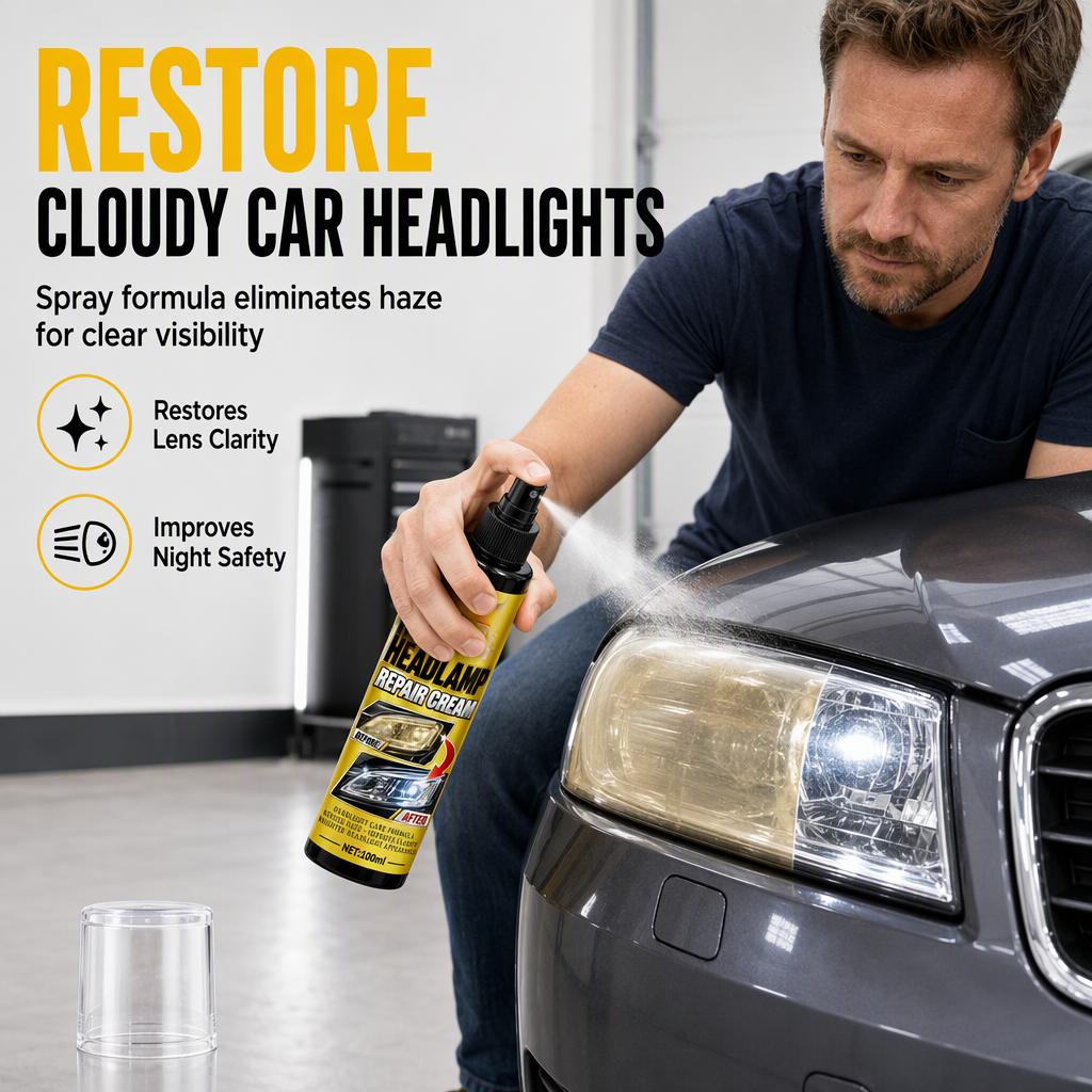 Car Headlight Restoration Spray for Car Light Repair and Renovation