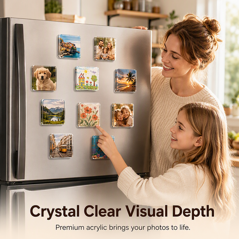 🖼️ Clear Acrylic Photo Magnet Kit