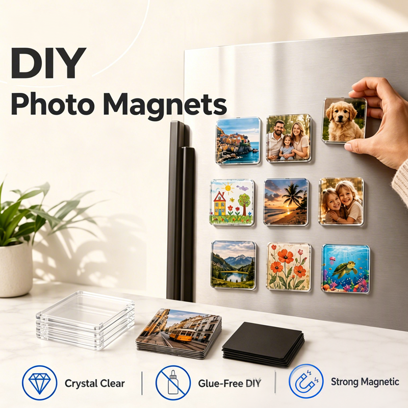 🖼️ Clear Acrylic Photo Magnet Kit