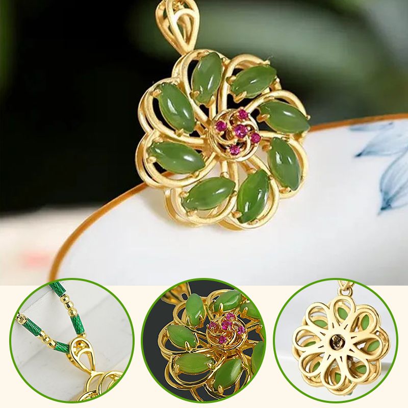 Lucky Flower Cat's Eye Stone Necklace