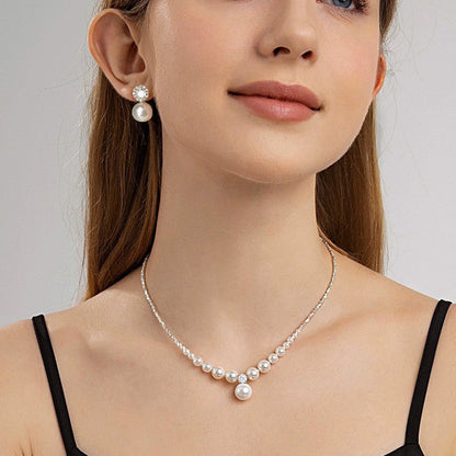 Pearl Necklace and Earring Set