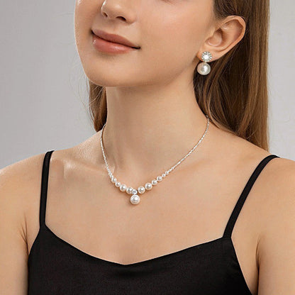 Pearl Necklace and Earring Set