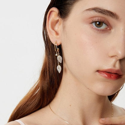 Natural shell zircon earrings