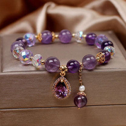 Natural Amethyst Water Drop Bracelet ( 10 Styles )