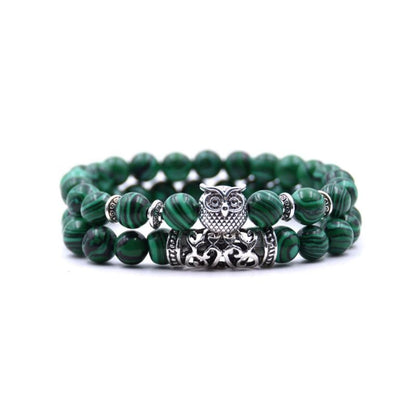 Owl Charm natural stone bracelet