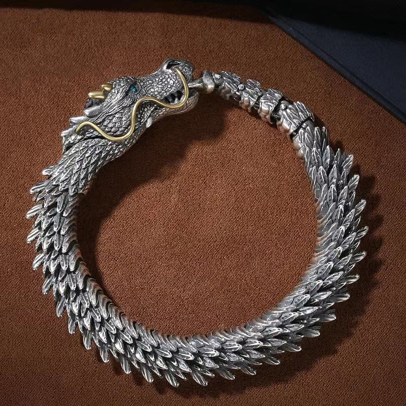 Dragon Head Premium Sterling Silver Bracelet - Bring you fortune and good luck!