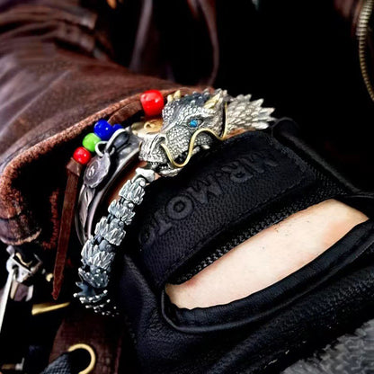 Dragon Head Premium Sterling Silver Bracelet - Bring you fortune and good luck!