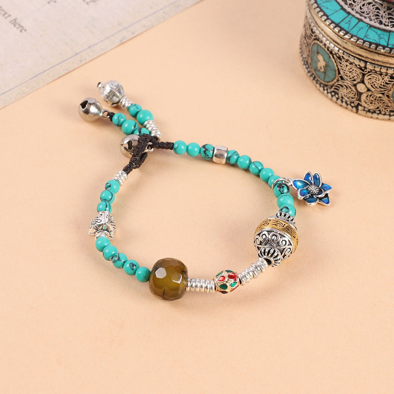 Tibetan Turquoise Beeswax Braided Bracelet （6 styles）