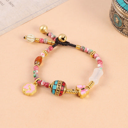 Tibetan Turquoise Beeswax Braided Bracelet （6 styles）