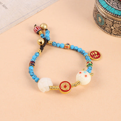 Tibetan Turquoise Beeswax Braided Bracelet （6 styles）