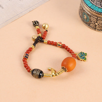 Tibetan Turquoise Beeswax Braided Bracelet （6 styles）