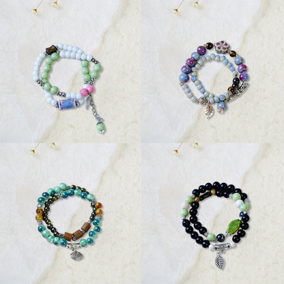 [Exclusive gift] Vintage ceramic beads bracelet