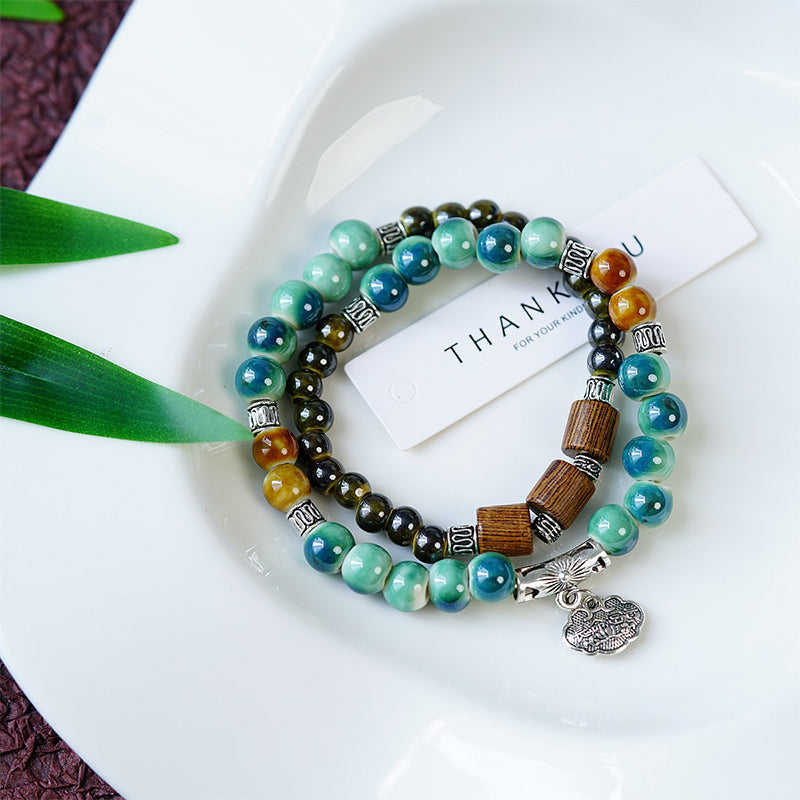 [Exclusive gift] Vintage ceramic beads bracelet