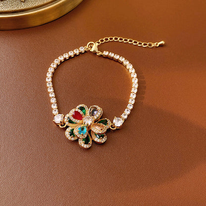 Luxury Floral Pendant Necklace, Earrings and Bracelet
