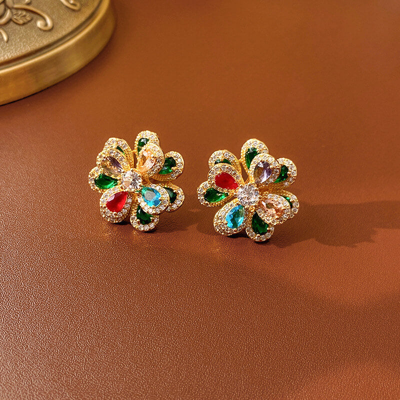 Luxury Floral Pendant Necklace, Earrings and Bracelet