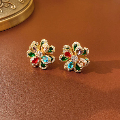 Luxury Floral Pendant Necklace, Earrings and Bracelet