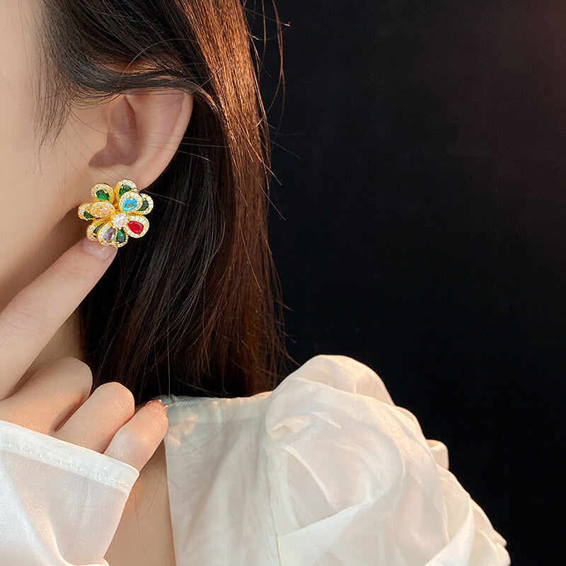 Luxury Floral Pendant Necklace, Earrings and Bracelet