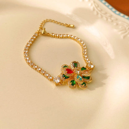 Luxury Floral Pendant Necklace, Earrings and Bracelet