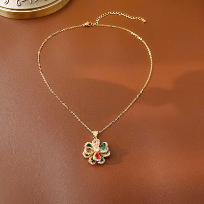 Luxury Floral Pendant Necklace, Earrings and Bracelet